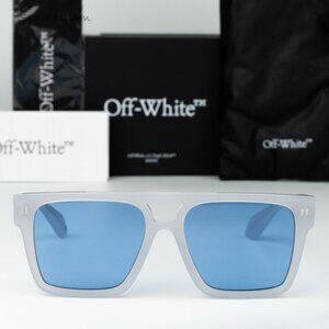 Off-White Men Sunglasses Grey Blue Square OERI133 SPRINGFIELD 0945 NEW AUTHENTIC